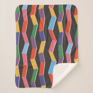 Rainbow abstract zig zag seamless pattern,hand pai sherpa blanket