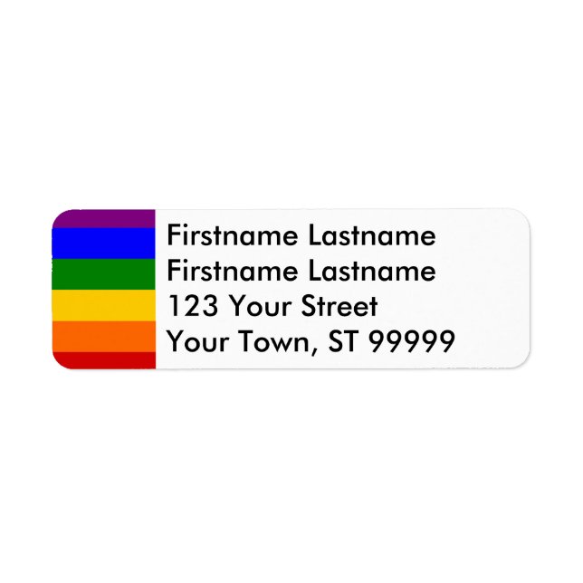 Rainbow Address Label Two Last Names (Front)
