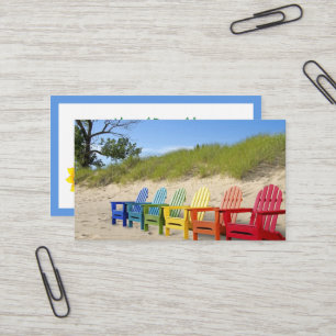 Rainbow Adirondack Beach Chairs Business Card