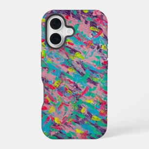Rainbow Aesthetic Abstract Painting iPhone 16 Case