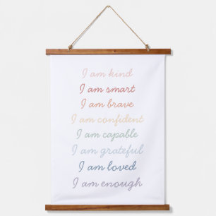 Rainbow Affirmations for Kids Hanging Tapestry