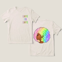 rainbow afro LGBTQ love is love pride black girl