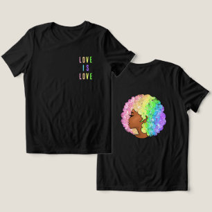 rainbow afro LGBTQ love is love pride black girl Tri-Blend Shirt