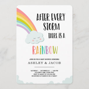 Rainbow After a Loss Neutral  Baby Shower Invitation