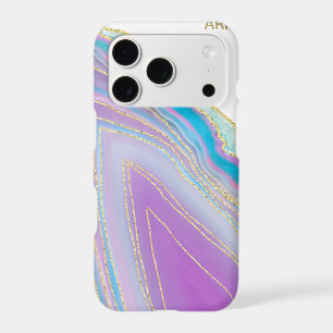 *~* Rainbow Agate Gold Glitter Veins Pastel