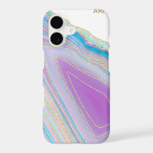 *~* Rainbow Agate Gold Glitter Veins Pastel
