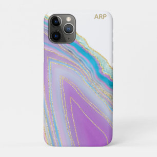 *~* Rainbow Agate Gold Glitter Veins Pastel iPhone 11 Pro Case