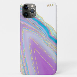 *~* Rainbow Agate -  Gold Glitter Veins Pastel iPhone 11 Pro Max Case