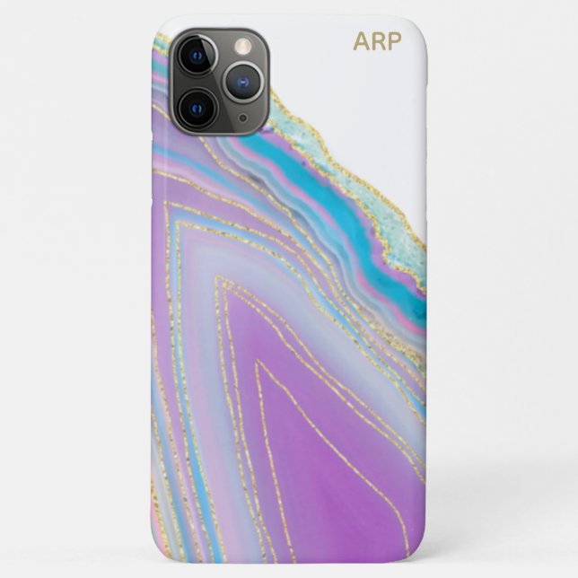 *~* Rainbow Agate -  Gold Glitter Veins Pastel Case-Mate iPhone Case (Back)