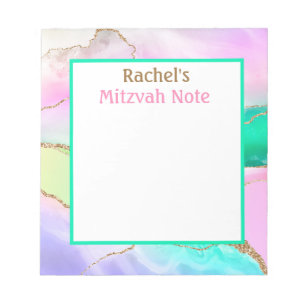 Rainbow Agate Modern Mitzvah Note Girls Bloc-notes