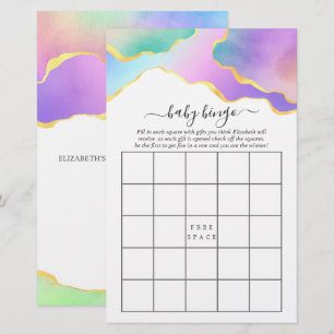 Rainbow Agate Stone Bridal Shower Bingo