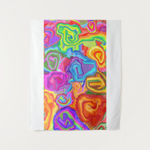 Rainbow Agate Swirls Abstract Wall Tapestry
