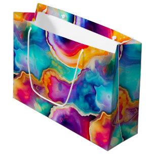 Rainbow Agate Vibrant Abstract Stone Pattern Large Gift Bag