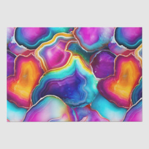 Rainbow Agate   Vibrant Abstract Stone Pattern Tissue Paper