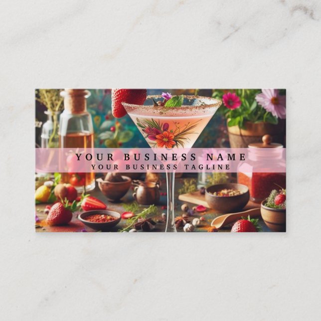 Rainbow Alcohol Drinks Business Card (Front)
