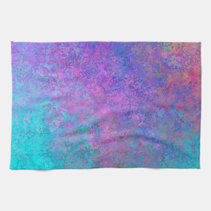 Rainbow Alcohol Ink, Bright Colourful Abstract Kitchen Towel
