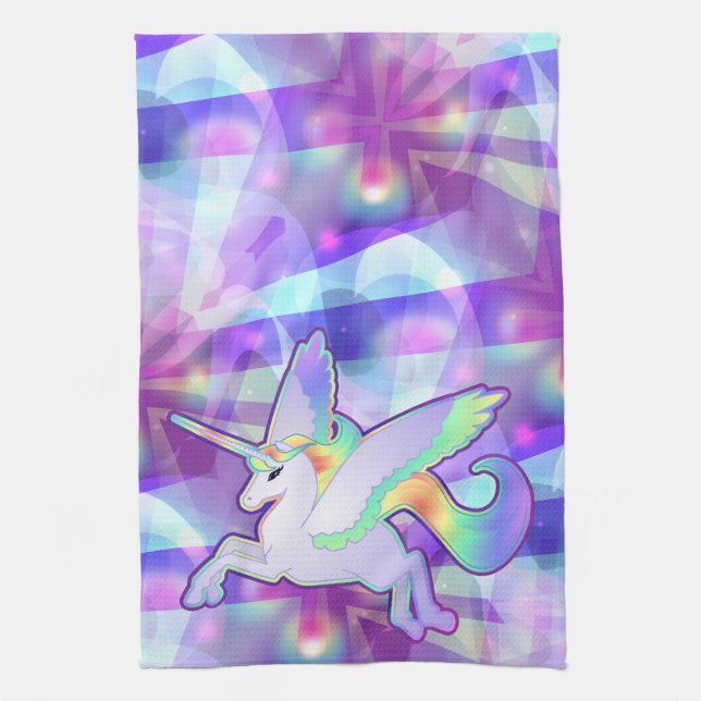 Rainbow Alicorn Kitchen Towel (Vertical)