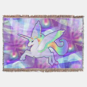 Rainbow Alicorn Throw Blanket