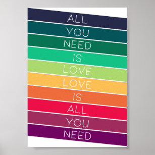 Rainbow   All you Need is Love Modern Stylish Fun Poster