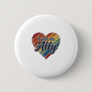 Rainbow Ally Heart Vector Shirt Design_1 2 Inch Round Button