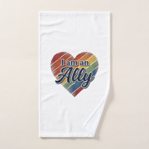 Rainbow Ally Heart Vector Shirt Design_1 Hand Towel