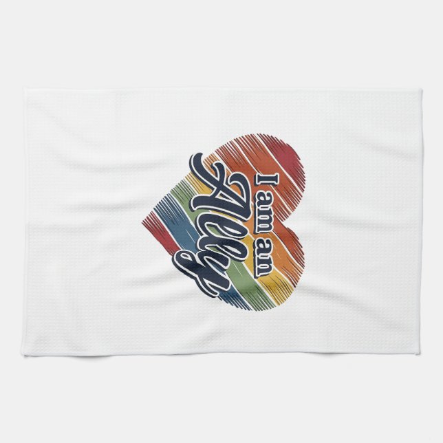 Rainbow Ally Heart Vector Shirt Design_1 Kitchen Towel (Horizontal)