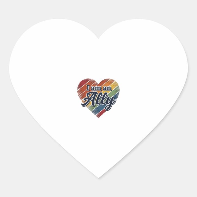 Rainbow Ally Heart Vector Shirt Design_1 Sticker (Front)
