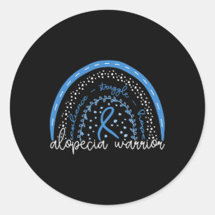 Rainbow Alopecia Warrior Classic Round Sticker