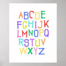 Rainbow Alphabet Kids Nursery Playroom Poster