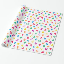 Rainbow Alphabet Scramble Wrapping Paper