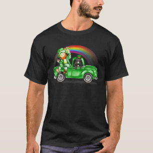 Rainbow American Akita Lover Leprechauns Truck Pat T-Shirt