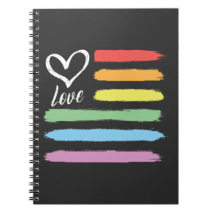 Rainbow American Flag LGBT Notebook
