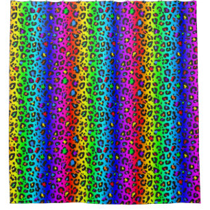 Rainbow and Black Leopard Print Pattern