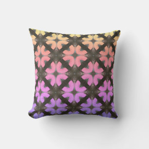 Rainbow and Black Modern Hipster Outdoor Pillow