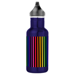 Rainbow and black stripes 532 ml water bottle