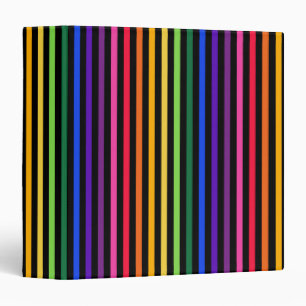 Rainbow and black stripes binder