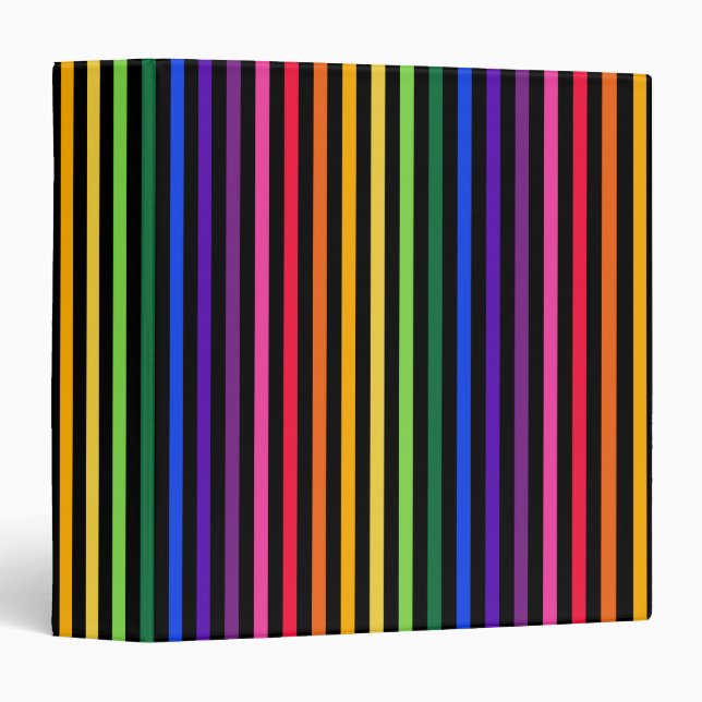 Rainbow and black stripes binder (Front/Spine)