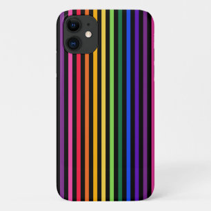 Rainbow and black stripes iPhone 11 case