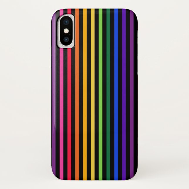 Rainbow and black stripes Case-Mate iPhone case (Back)