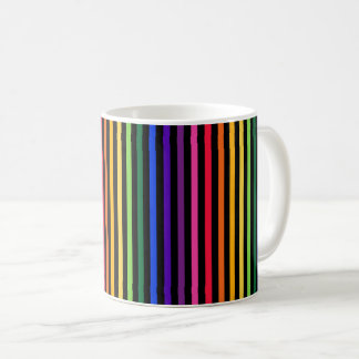 Rainbow and black stripes coffee mug