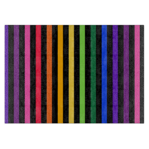 Rainbow and black stripes cutting board