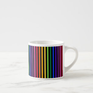 Rainbow and black stripes espresso cup