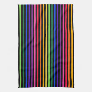 Rainbow and black stripes kitchen towel