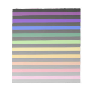 Rainbow and black stripes notepad