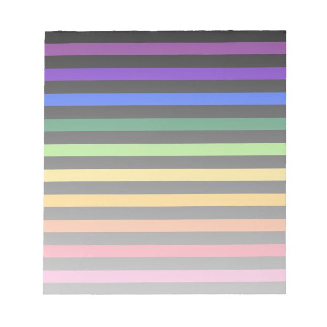 Rainbow and black stripes notepad (Front)