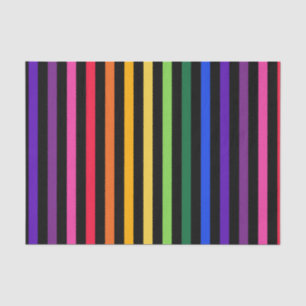 Rainbow and black stripes tissue paper
