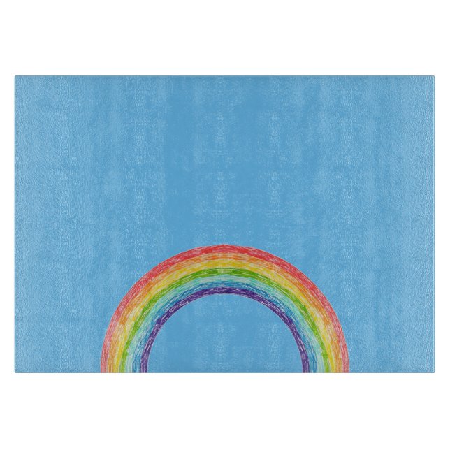 Rainbow and blue sky cutting board (Front)