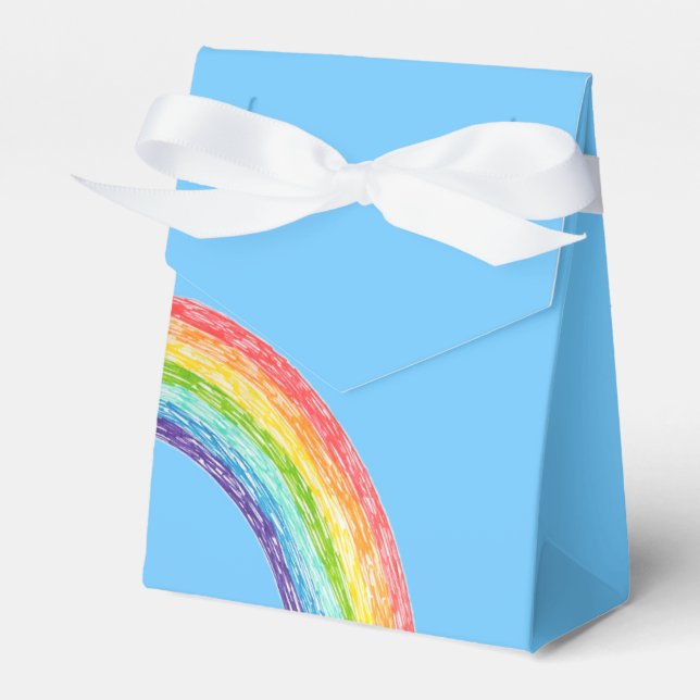 Rainbow and blue sky favor box (Front Side)