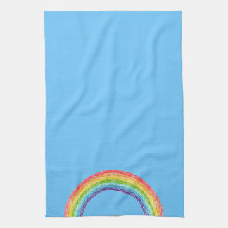 Rainbow and blue sky kitchen towel