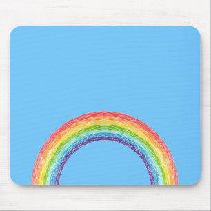 Rainbow and blue sky mouse pad